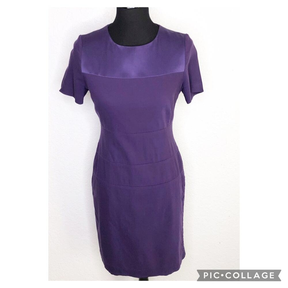 BOSS‎ Hugo Boss purple virgin wool blend sheath dress size US 4